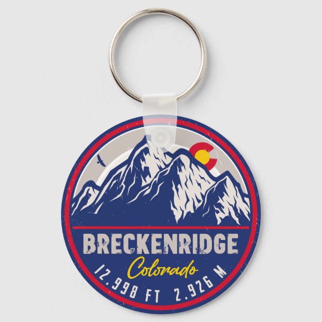 Chaveiro Breckenridge Colorado Ski Hiking Mountain Souvenir (Frente)