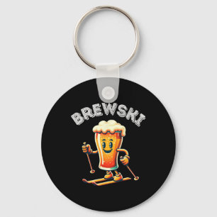 Chaveiro Brewski Winter Skiing Beer Ski Retro Cartoon Engra