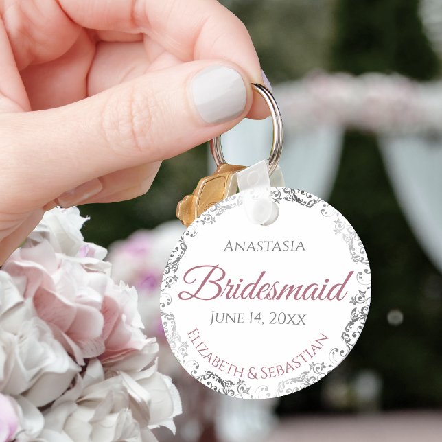 Chaveiro Bridesmaid Elegant Wedding Gift Dusty Rosa (Criador carregado)