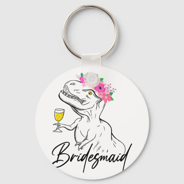 Chaveiro Bridesmaid Fllower Floral Dinossaur Bacheloret (Frente)