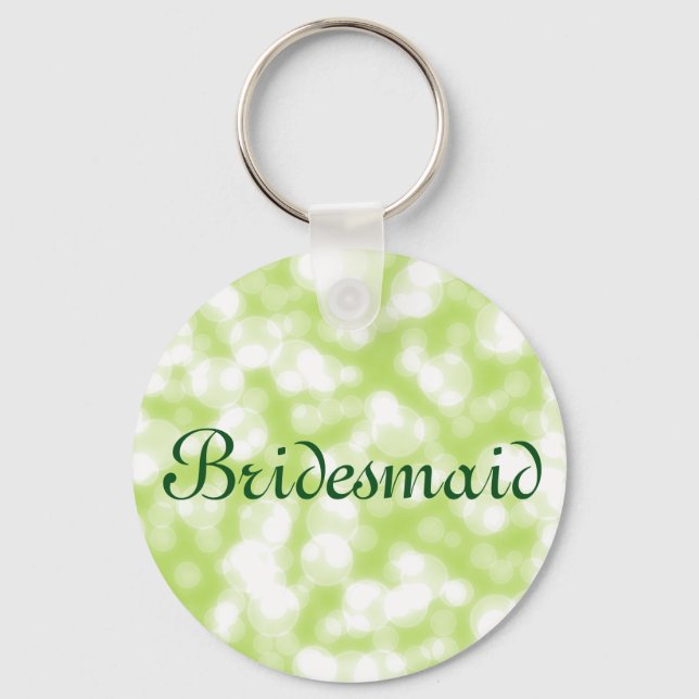 Chaveiro Bridesmaid Personalizada com Brilho Verde (Frente)