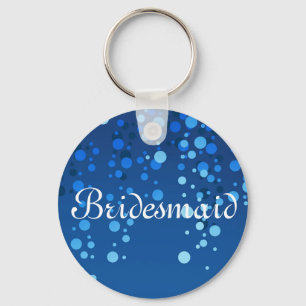 Chaveiro Bridesmaid Personalizada com Glitter Azul