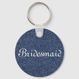 Chaveiro Bridesmaid Personalizada com Glitter Azul