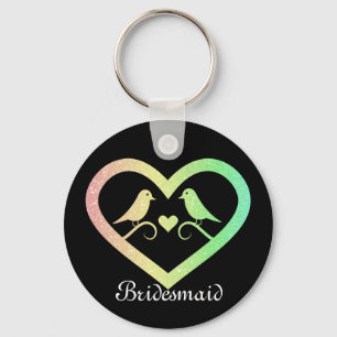 Chaveiro Bridesmaid Personalizada com Glitter Azul