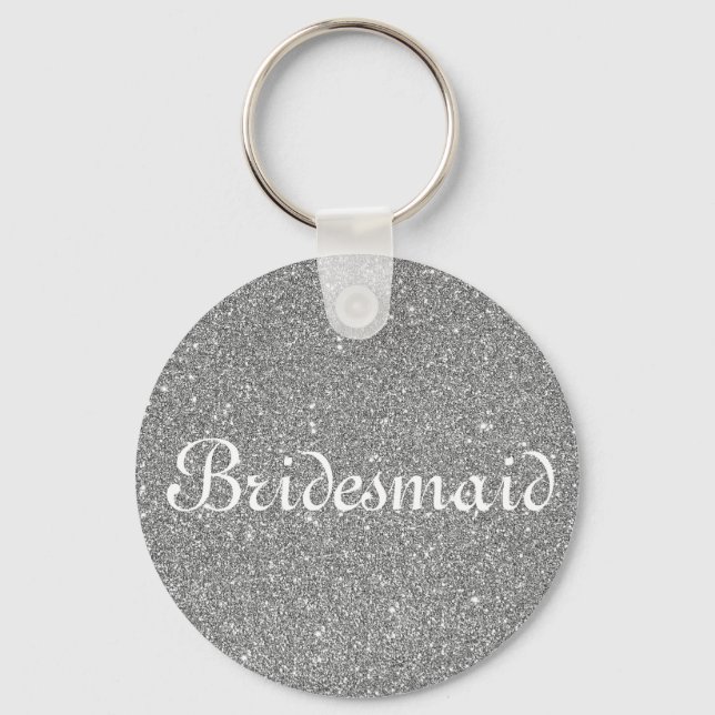 Chaveiro Bridesmaid Personalizada com Glitter Azul (Frente)