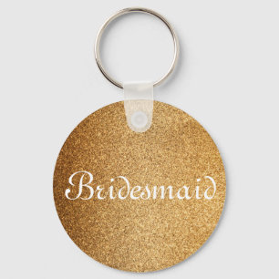 Chaveiro Bridesmaid Personalizada com Glitter Dourada