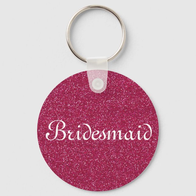 Chaveiro Bridesmaid Personalizada com Glitter Roxo (Frente)