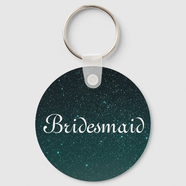 Chaveiro Bridesmaid Personalizada com Glitter Roxo (Frente)