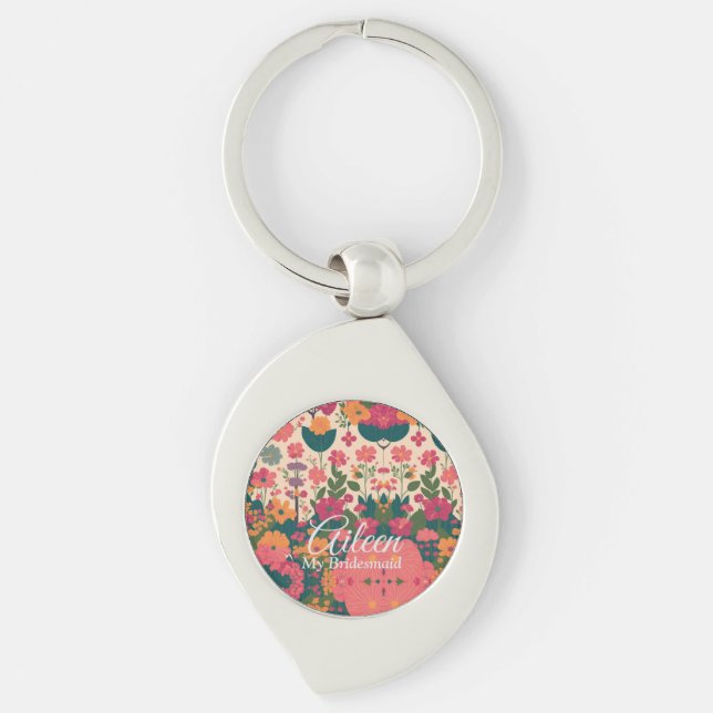 Chaveiro Bridesmaid Personalizada de Casamento (Frente)
