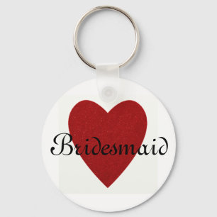 Chaveiro Bridesmaid Personalizada do Coração Vermelho Gli