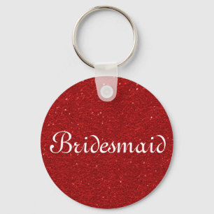 Chaveiro Bridesmaid Personalizada do Coração Vermelho Glitt