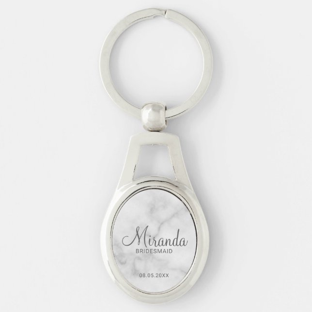 Chaveiro Bridesmaid Personalizado de Script Moderno (Frente)