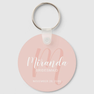Chaveiro Bridesmaid Personalizado de Script Moderno