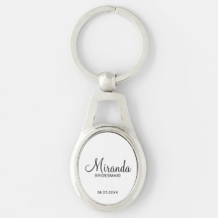 Chaveiro Bridesmaid Personalizado de Script Moderno