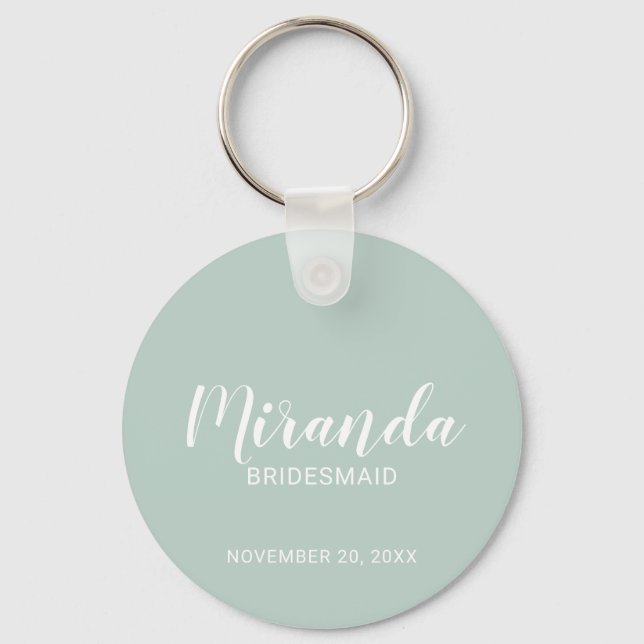 Chaveiro Bridesmaid Personalizado de Script Moderno (Frente)