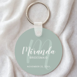 Chaveiro Bridesmaid Personalizado de Script Moderno