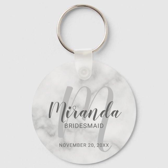 Chaveiro Bridesmaid Personalizado de Script Moderno (Frente)