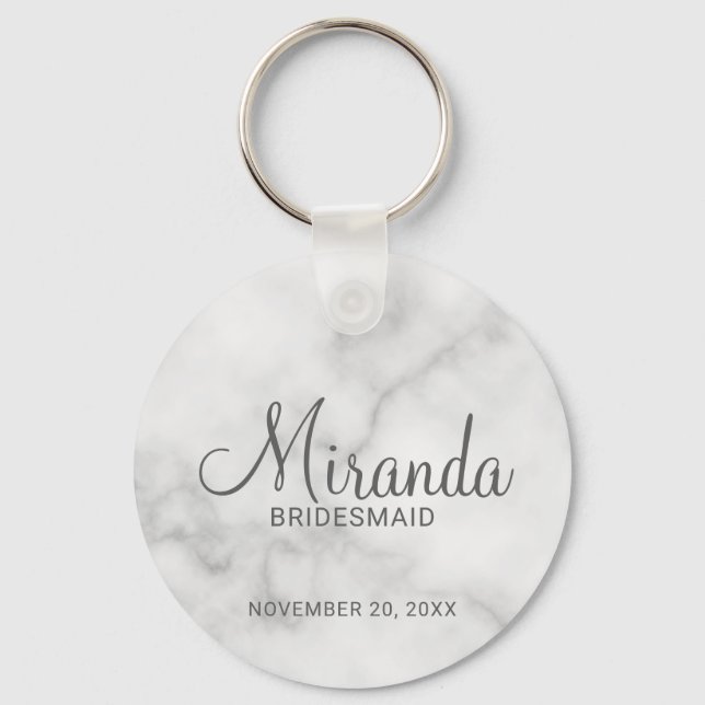 Chaveiro Bridesmaid Personalizado de Script Moderno (Frente)