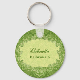 Chaveiro Bridesmaid Wedding Favor Verde limão Damask G306