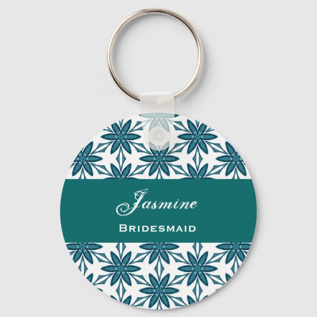 Chaveiro Bridesmaid Wedding Favorece Flores De Estrela Verd (Frente)