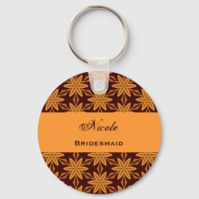 Chaveiro Bridesmaid Wedding Favorece Flores De Estrelas Dou (Frente)