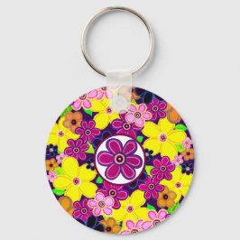 Chaveiro Bright Abstrato Flower Art