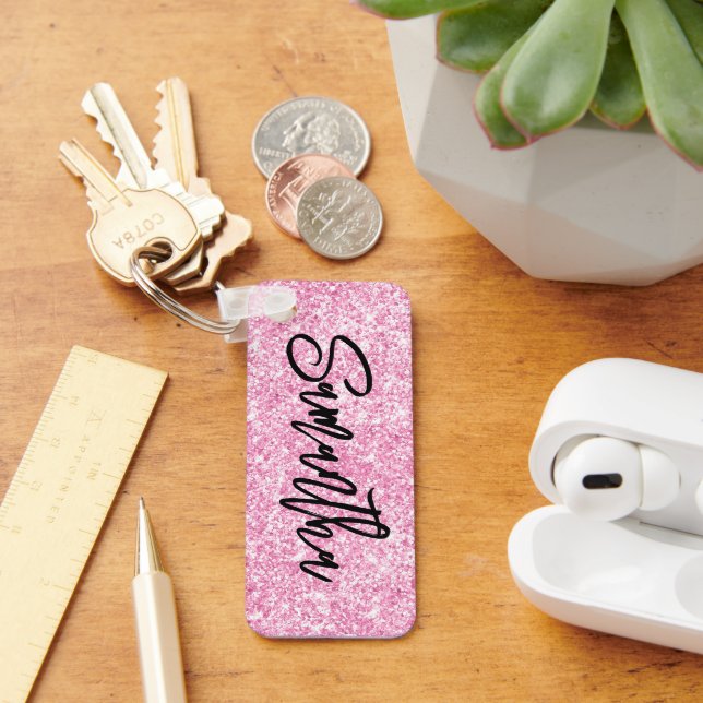 Chaveiro Brilhante Rosa claro de luxo (Mesa)