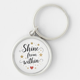 Chaveiro Brilhar de dentro - Citação Celestial de Autoamor