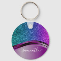 Brilho com Nome Personalizado Roxo Brilhante