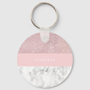 Chaveiro Brilho cor-de-rosa feminino elegante do ouro &