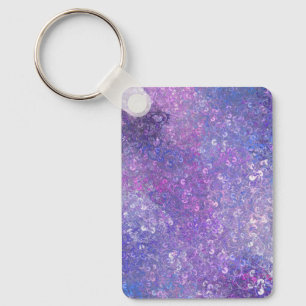Chaveiro Brilho de Lantejoulas Rosa e Roxo