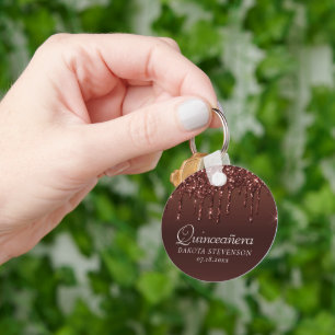 Chaveiro Brilho de Pêssego Pingando   Chuva de Coral Terrac