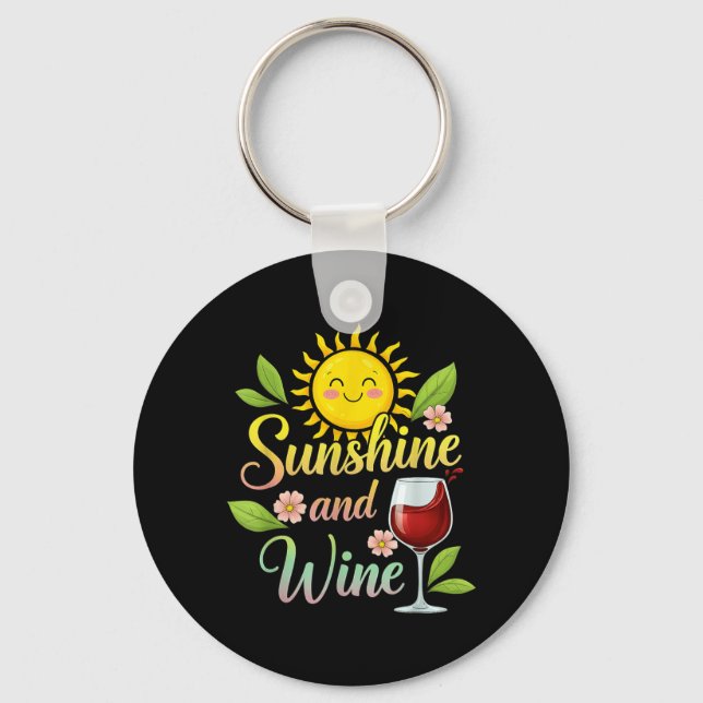 Chaveiro Brilho do Sol e Vinho Camiseta engraçada com troca (Frente)