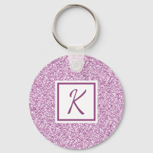 Chaveiro Brilho Rosa Feminino Monogramado