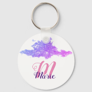 Chaveiro brilho roxo simples e personalizado adicionar seu 