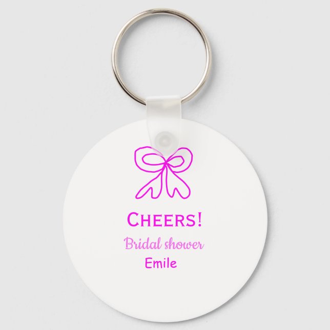 Chaveiro Brinde arco rosa roxo chá de noiva adicionar nome  (Frente)