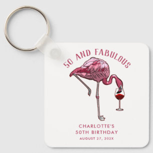 Chaveiro Brindes personalizados de flamingo para 50º aniver