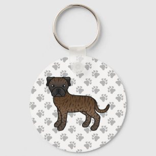 Chaveiro Brindle Bullmastiff Cute Cartoon Dog