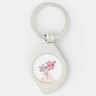 Chaveiro Brisa de Flor - Pingente de Floral em Forma de Lág