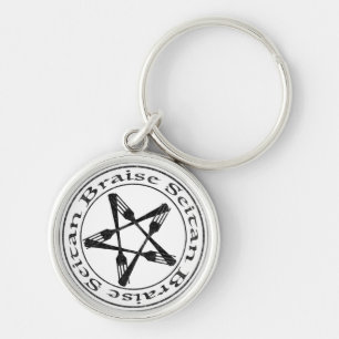 Chaveiro Brise Seitan Vegan Pentagram (versão escura)