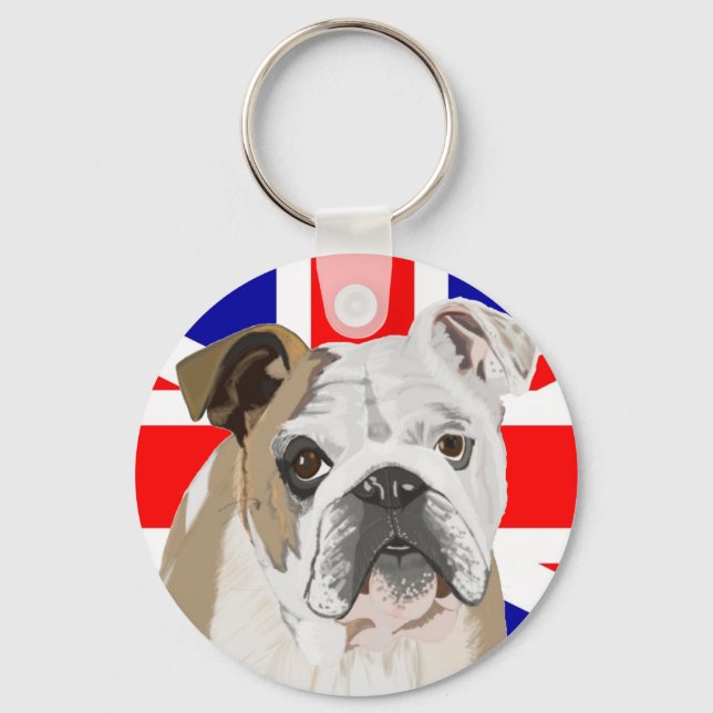 Chaveiro British Bulldog with Union Jack (Frente)