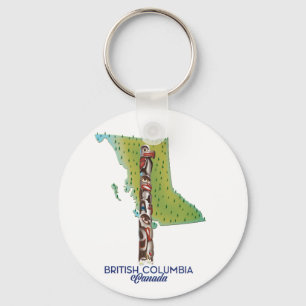 Chaveiro British Columbia Canada map poster. Café Gigante