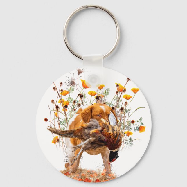 Chaveiro Brittany Spaniel, caçando café faisão Mug T-Sh (Frente)