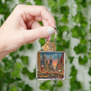 Chaveiro Broadway Nova York Viagem Arte Vintage