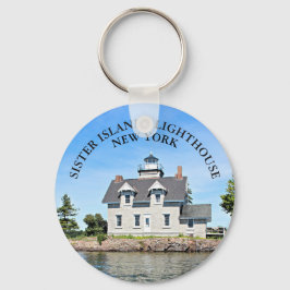 Chaveiro Brother Islands Lighthouse, New York Round Keyring