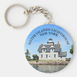 Chaveiro Brother Islands Lighthouse, New York Round Keyring