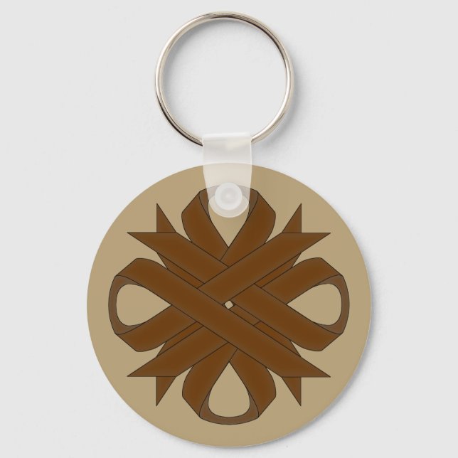 Chaveiro Brown Clover Ribbon por Kenneth Yoncich (Frente)