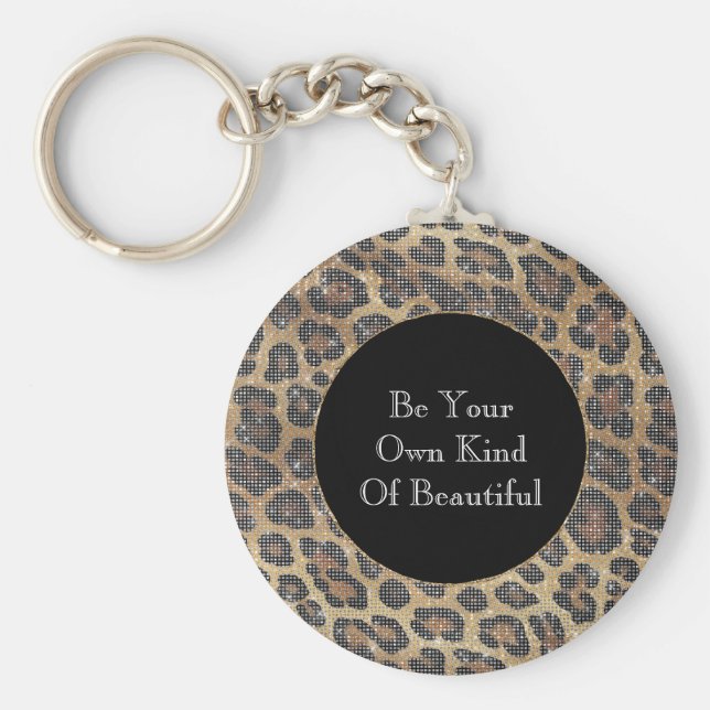 Chaveiro Brown Leopard Animal Sparkle (Frente)