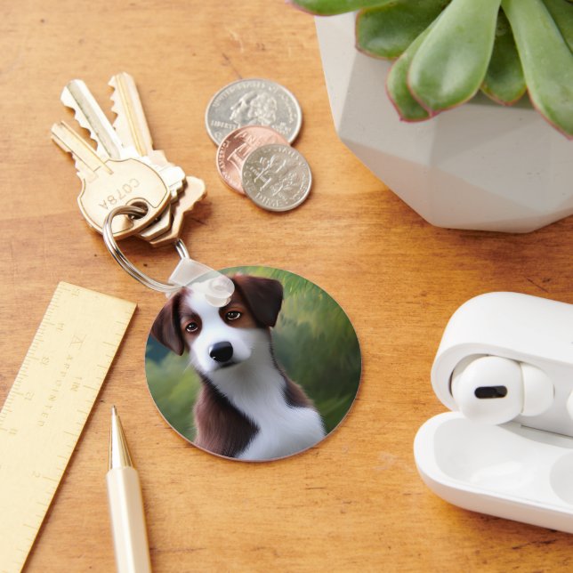 Chaveiro Bruce A Borda Collie Puppy, Keyring (Mesa)