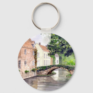 Chaveiro Bruges Watercolor Painting por Farida Greenfield